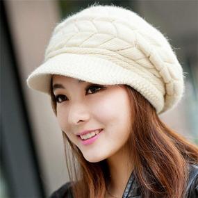 img 1 attached to Winter Warm Knit Hat for Women - YSense 2 Pack Slouchy Beanie Cap with Visor