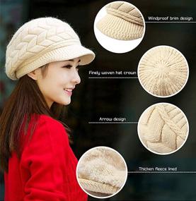 img 2 attached to Winter Warm Knit Hat for Women - YSense 2 Pack Slouchy Beanie Cap with Visor