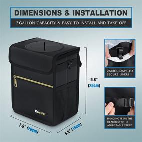 img 3 attached to 🗑️ Convenient and Leak-Proof Knodel Car Trash Can with Lid - Small, Black