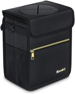 🗑️ convenient and leak-proof knodel car trash can with lid - small, black logo