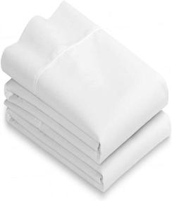 img 4 attached to 🛌 Set of 2 White Standard Pillowcases – Heavy Weight Cotton Blend, 200TC for Superior Quality, Double Stitched for Elegance, Reduces Allergies & Respiratory Irritation