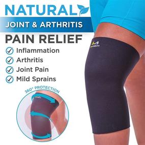 img 1 attached to 🦵 Neoprene Knee Sleeve for Plus Size Individuals - Compression Support Brace for Arthritis Joint Pain, Perfect Fit for Overweight to Obese Thighs and Legs (3XL Wide)