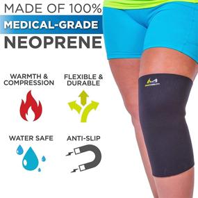 img 2 attached to 🦵 Neoprene Knee Sleeve for Plus Size Individuals - Compression Support Brace for Arthritis Joint Pain, Perfect Fit for Overweight to Obese Thighs and Legs (3XL Wide)