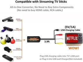 img 3 attached to 🔌 1080P HDMI to AV Composite Adapter Cable - Connect Amazon Fire Stick, Apple TV, Roku, Chromecast, PC, Laptop and More HDMI Devices to Older TV