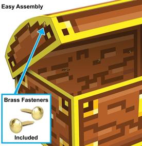 img 2 attached to 🎮 8-Bit Pixelated Treasure Chest: Retro Video Arcade Game Birthday Party Decorations, 8" x 5.5", Brown/Yellow by Beistle