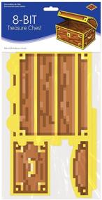 img 1 attached to 🎮 8-Bit Pixelated Treasure Chest: Retro Video Arcade Game Birthday Party Decorations, 8" x 5.5", Brown/Yellow by Beistle