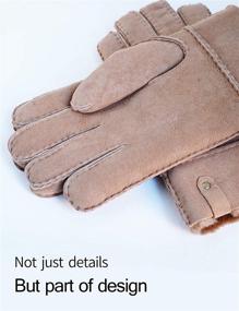 img 2 attached to 🧤 Sheepskin Shearling Leather Driving Men's Gloves & Mittens by YISEVEN