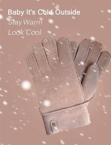 img 3 attached to 🧤 Sheepskin Shearling Leather Driving Men's Gloves & Mittens by YISEVEN