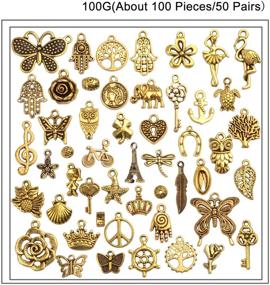 img 4 attached to Wholesale Charms and Pendants: 100g Assorted Charms and Beads for Jewelry Making - Antique Gold