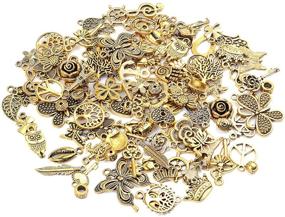 img 3 attached to Wholesale Charms and Pendants: 100g Assorted Charms and Beads for Jewelry Making - Antique Gold