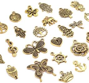 img 2 attached to Wholesale Charms and Pendants: 100g Assorted Charms and Beads for Jewelry Making - Antique Gold