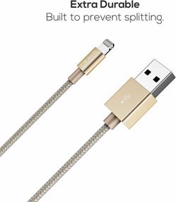 img 3 attached to 🔌 Premium Nylon Braided Gold Apple MFI Certified Lightning to USB Cable - 4 FT – Crave