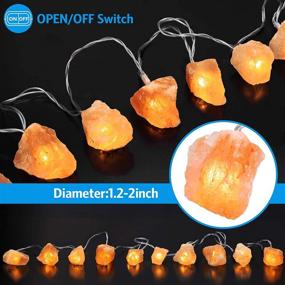 img 1 attached to AMIR Himalayan Salt Lamp String Light with Rock, Salt Rock String Lights - Genuine Himalayan 🌟 Crystal Salt Lamps with 78 Inches USB Cable, 10 Hand Carved Rock String Night Light, Decorative Lights