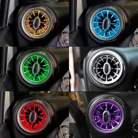 img 1 attached to 🚗 MAIKER 32 Color LED Atmosphere Light Air Vent LED Ambient Light for 2011-2017 Jeep Wrangler JK JKU (4pcs)