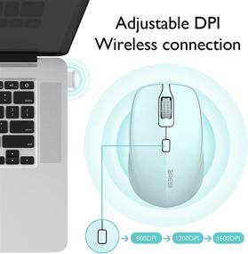 img 3 attached to 🖥️ Беспроводная компьютерная мышь BreSii Dual-Mode Bluetooth 5.0/3.0 2.4G - оптическая бесшумная мышь с USB-приемником, 3 режима DPI - для MacBook, ноутбука, ноутбука, ПК, планшета (зеленая)