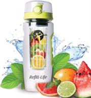 refreshing refill-life: 32 oz fruit infused water bottle for instant hydration logo