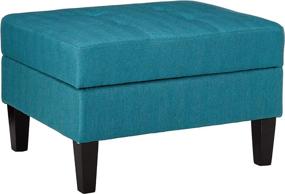 img 4 attached to 🪑 Christopher Knight Home Zahra Teal/Dark Brown Fabric Storage Ottoman: Sleek and Versatile Storage Solution