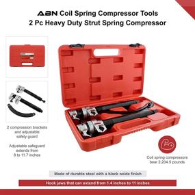 img 2 attached to 🔧 ABN Coil Spring Compression Tools - 2pc Set with Safety Guard for Durable Coil Spring Clamping and Strut Spring Compression