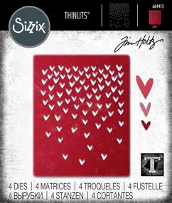 img 2 attached to 💕 Набор трафаретов Tim Holtz Sizzix Thinlits: падающие сердца - многоцветный (4 шт)