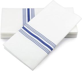 img 2 attached to 💙 Simulinen Blue Bistro Dinner Napkins - Disposable Linen-Feel, Cloth-Like, with Convenient Pocket for Flatware - Absorbent & Durable - Perfect for Weddings, Rehearsal Dinners, Parties - Large 17"x17" - Box of 75
