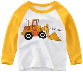 img 2 attached to Dan Ching Toddler T Shirts Tractor Boys' Clothing and Tops, Tees & Shirts