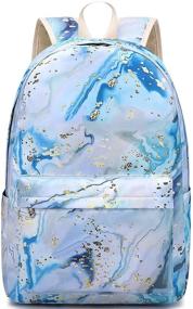 img 4 attached to School Backpack For Teen Girls Women Laptop Backpack Marble College Bookbags Middle School Travel Work Commuter Back Pack(Marble Blue)
