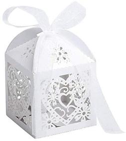 img 4 attached to ❤️ A&S Creavention Love Hearts Laser Cut Candy Box - Ideal for Wedding, Party, or Baby Shower (50PCS, Hearts & White)