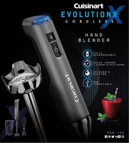 img 3 attached to 🔌 Кухонный блендер Cuisinart RHB-100 EvolutionX с аккумулятором и возможностью зарядки в цветах серый/черный 2.4" x 2.34" x 16.28" - универсальный и удобный ручной блендер для кухонных задач