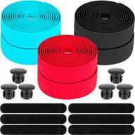 🚲 awpeye 3 pairs bicycle handlebar tape eva road bike bar tape with end plugs cycling handle wraps 6 rolls - black, red, bianchi green logo