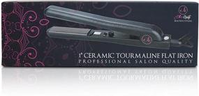 img 2 attached to 💇 Enhance Your Hair Styling with Ella's Boutique Full Size Flat Iron Hair Straightener - 1" Ceramic Tourmaline Ionic, Floating Plates, Adjustable Temp Control, Frizz Control, Perfect for Curls, Flips, and Beautiful Hair