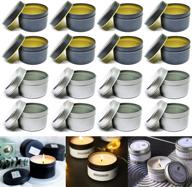 candle tin 16pcs 4oz containers for diy candle making - round shape metal tins - storage box, holders & more logo