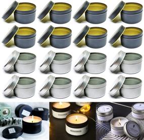 img 4 attached to Candle Tin 16Pcs 4Oz Containers for DIY Candle Making - Round Shape Metal Tins - Storage Box, Holders & More