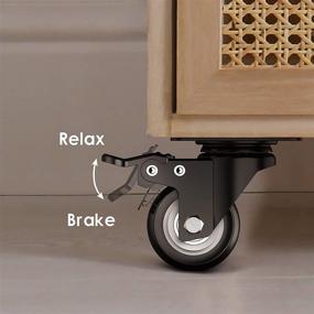 img 1 attached to 🔒 2 Inch Swivel Caster Wheels - Heavy Duty Plate Casters with Safety Brake, Pack of 4 - Total Capacity 600lbs