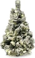 🎄 red co. premium snow-flocked christmas tree with 120 warm white led lights - 4-foot height and ul certified metal stand logo