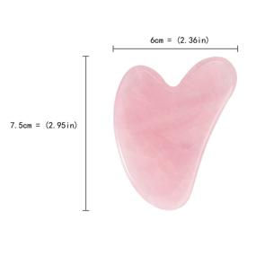 img 2 attached to 🌿 Gua Sha Massage Tool - Natural Jade Stone Rose Quartz Guasha Board Scraping for Age-Anti SPA Acupuncture Therapy Facial on Face, Back, Arms, Neck, Shoulder