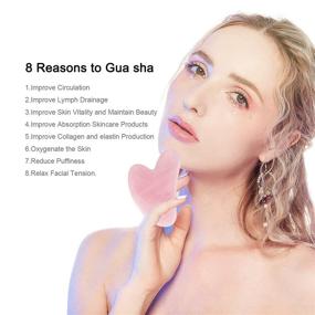 img 3 attached to 🌿 Gua Sha Massage Tool - Natural Jade Stone Rose Quartz Guasha Board Scraping for Age-Anti SPA Acupuncture Therapy Facial on Face, Back, Arms, Neck, Shoulder