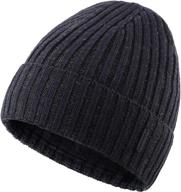 🎩 connectyle classic men's winter hats - warm thick knit cuff beanie cap with lining logo