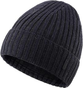 img 4 attached to 🎩 Connectyle Classic Men's Winter Hats - Warm Thick Knit Cuff Beanie Cap with Lining