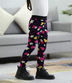 img 1 attached to Girls' IRELIA Winter 2-Pack Printed Fleece-Lined Soft Leggings