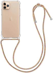 img 4 attached to kwmobile Transparent Crossbody Case for Apple iPhone 11 Pro 📱 - Clear TPU Phone Cover with Lanyard Cord Strap - Dark Pink/Violet