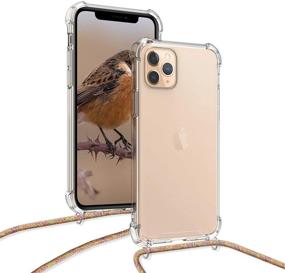 img 1 attached to kwmobile Transparent Crossbody Case for Apple iPhone 11 Pro 📱 - Clear TPU Phone Cover with Lanyard Cord Strap - Dark Pink/Violet