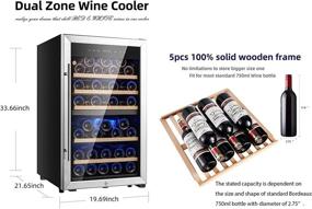 img 3 attached to 🍷 FOVOMI 20-Inch Wine Cooler Refrigerator - Keep Your Wine Collection Perfectly Chilled with 52 Bottles Capacity, Dual Zone Compressor Wine Cellars - Ideal for Kitchen and Home Bar