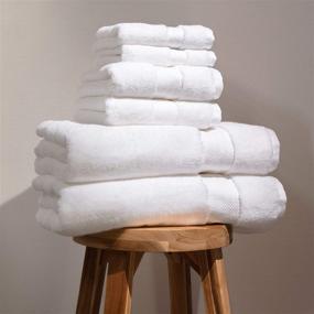 img 4 attached to 🛁 Set of 6 Luxury Bath Towels – 100% Organic Cotton, GOTS Certified, Hotel Premium Quality, 700 GSM – Includes 2 Bath Towels (30 x 56), 2 Hand Towels (16 x 30), and 2 Wash Cloths (13 x 13) in White