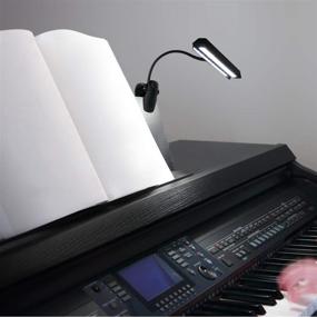 img 2 attached to 🎵 Enhanced 19-LED Clip-On Music Stand Light - Rechargeable, Adjustable Brightness and Color Temperature for Piano, Reading, Sewing