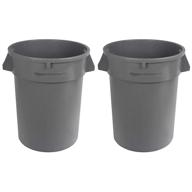🗑️ amazoncommercial 32 gallon heavy duty round trash/garbage can, grey, 2-pack: durable and spacious waste bins for efficient waste management logo