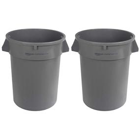 img 4 attached to 🗑️ AmazonCommercial 32 Gallon Heavy Duty Round Trash/Garbage Can, Grey, 2-pack: Durable and Spacious Waste Bins for Efficient Waste Management
