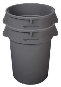 img 3 attached to 🗑️ AmazonCommercial 32 Gallon Heavy Duty Round Trash/Garbage Can, Grey, 2-pack: Durable and Spacious Waste Bins for Efficient Waste Management