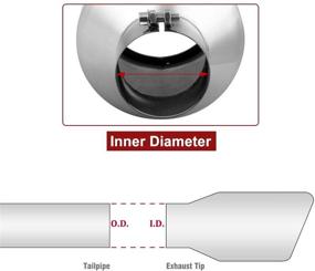 img 2 attached to 🚚 Upower Universal Diesel Trucks Car Exhaust Tip: 4 Inch Inlet, 6" Outlet, 15" Long, Stainless Steel Bolt-On