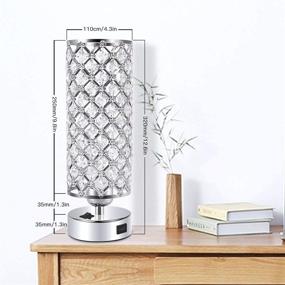 img 3 attached to Acaxin USB Crystal Table Desk Lamp: Elegant Bedside Light with Crystal Shade, Glamorous Lamps for Bedrooms - Decorative Nightstand Lamp for Bedroom, Living Room, and Dressing Room with USB Port