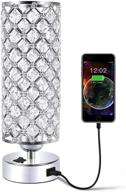 acaxin usb crystal table desk lamp: elegant bedside light with crystal shade, glamorous lamps for bedrooms - decorative nightstand lamp for bedroom, living room, and dressing room with usb port logo